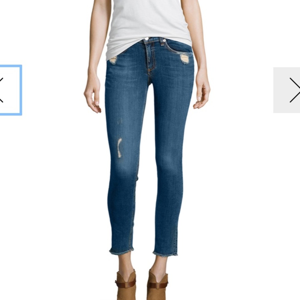 rag & bone Women Jeans Skinny Blue Distressed